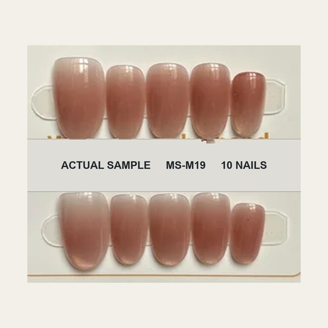 Champagne Nude Shimmer press-on nails