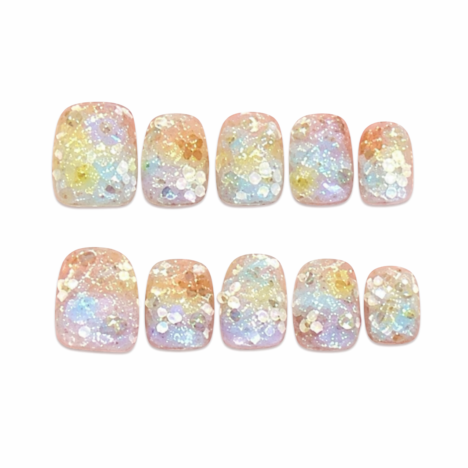 Aurora Watercolor design-led press-on nail set