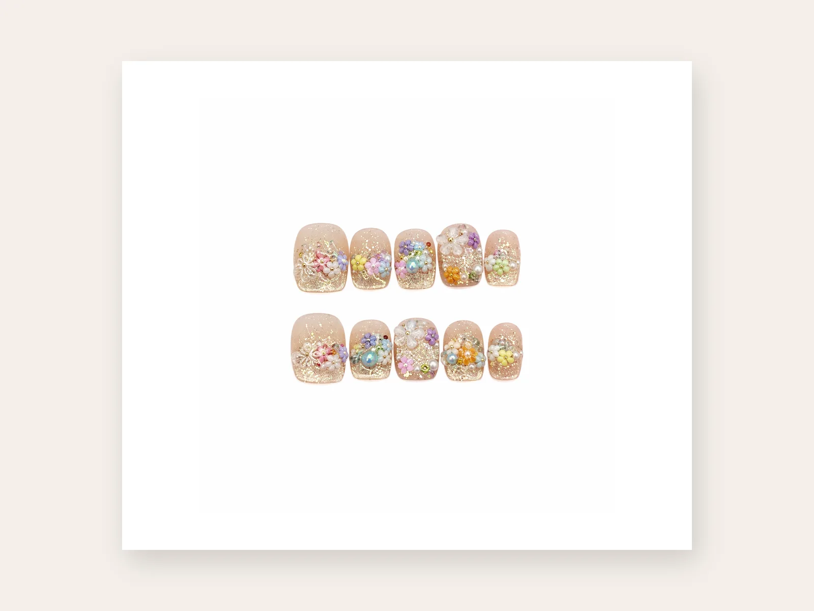 Peach Blossom Gems studio detail presentation