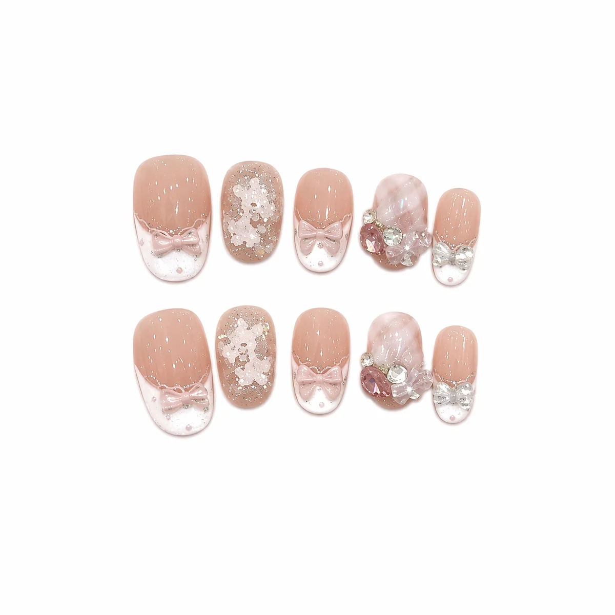Winter Pearl press-on nails